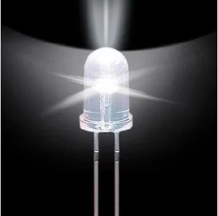1000pcs 5mm led belo svetlobo žarnice / 5 MM Bela Barva LED diode F5mm Bela LED