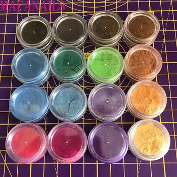 16Colors Bleščice v Prahu Pearl Pigment v Prahu Nastavite kot Nalašč za Kozmetiko - Smole - Milo, Barvila Barvila - Makeup - Senčila - Nail Art