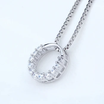 Sinya 925 sterling Srebrni obesek ogrlica Moda krog design z 18-inch sterling srebro polje verige za ženske, dekleta ljubimec