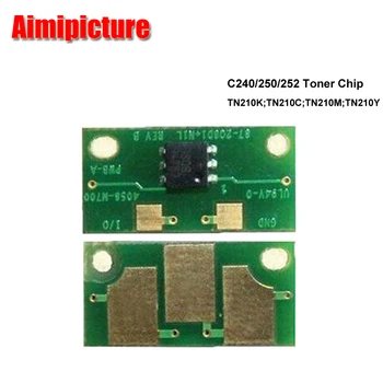 TN210 Toner Čip C250 C252 C240 BK C M Y za Konica Minolta bizhub fotokopirni stroj Tonerjem reset čip 1set brezplačna dostava