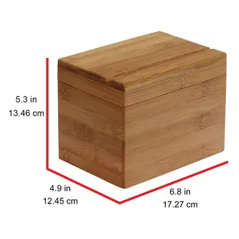 Recept Škatla Za Shranjevanje Nastavitev Bambusa Recept Polje Lesene Recept Škatla Z Delilno Črto Za Kuhinjo Doma Shranjevanje