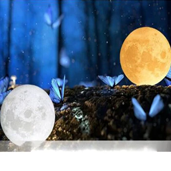 3D Tiskanje Luna Lučka Led Barvite Spremembe na Dotik Usb Led Nočna Lučka Doma Dekor Ustvarjalno Darilo Led Nočna Lučka 3d Za Otroke Spalnica