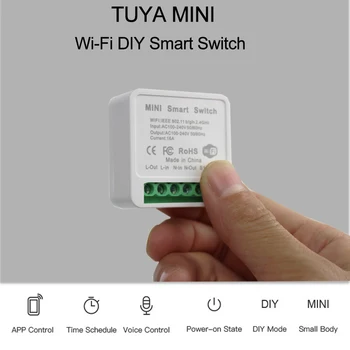 Tuya Mini Wifi Smart Stikalo Pametni Dom Daljinski upravljalnik 16A Dva Načina za Nadzor DIY Stikalo Prek Smart Življenje APP Delo z Alexa Google