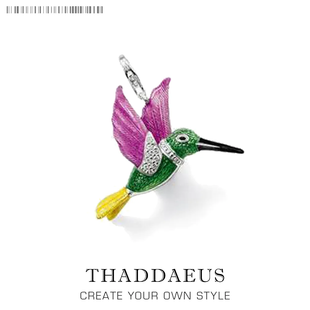 Obesek Hummingbird Barvita,2020 Čisto Nov Modni Nakit Evropi Slog Bijoux 925 Sterling Srebro Romantično Darilo Za Žensko
