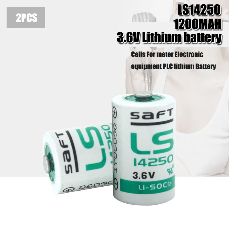2pcs Novo izvirno postavitev temeljev saft LS14250 1/2AA 3,6 V PLC za avtomatizacijo industrijskih procesov in naprav CNC stroja litijeva baterija