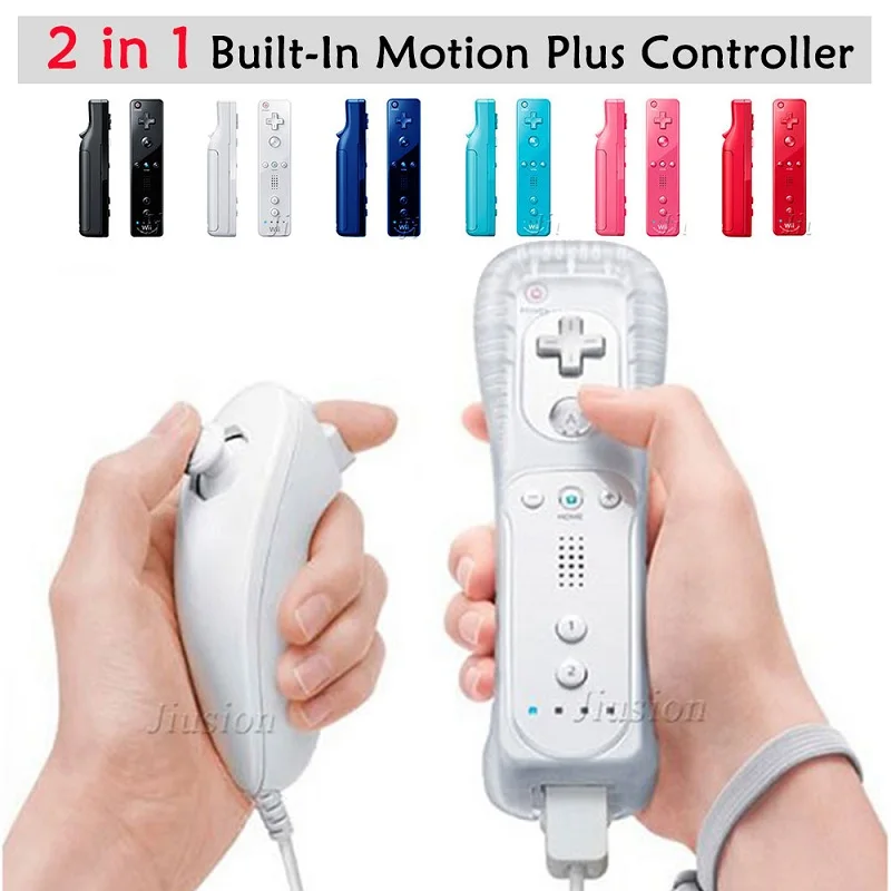 Krmilnik Za Nintendo Wii 2 v 1, Oddaljeno Gamepad Graditi v Motion Plus Igra Palčko, s Silikonsko Ohišje Za Nintend Dodatki