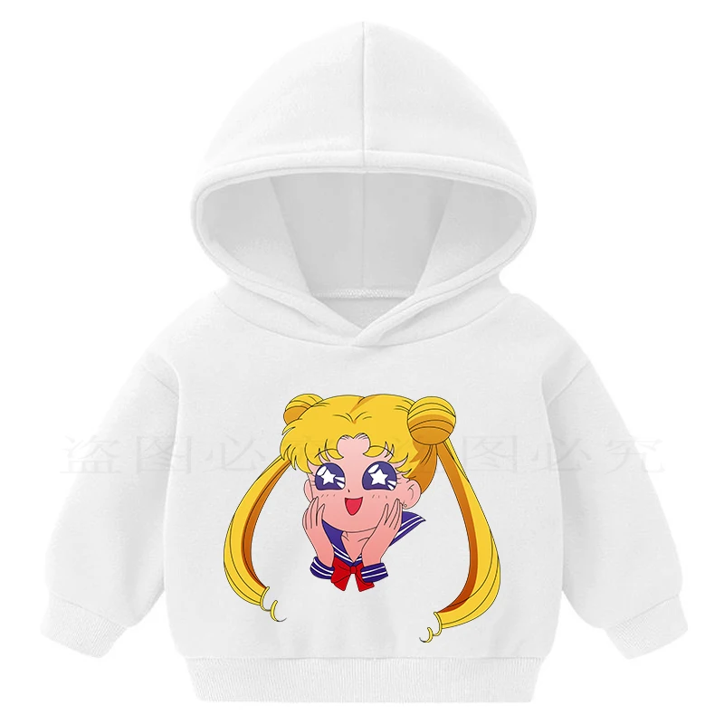 Sailor moon otroci hoodie kawaii smešno ulzzang Majica harajuku korejski slog Grafika fant/dekle obleko s Kapuco moda