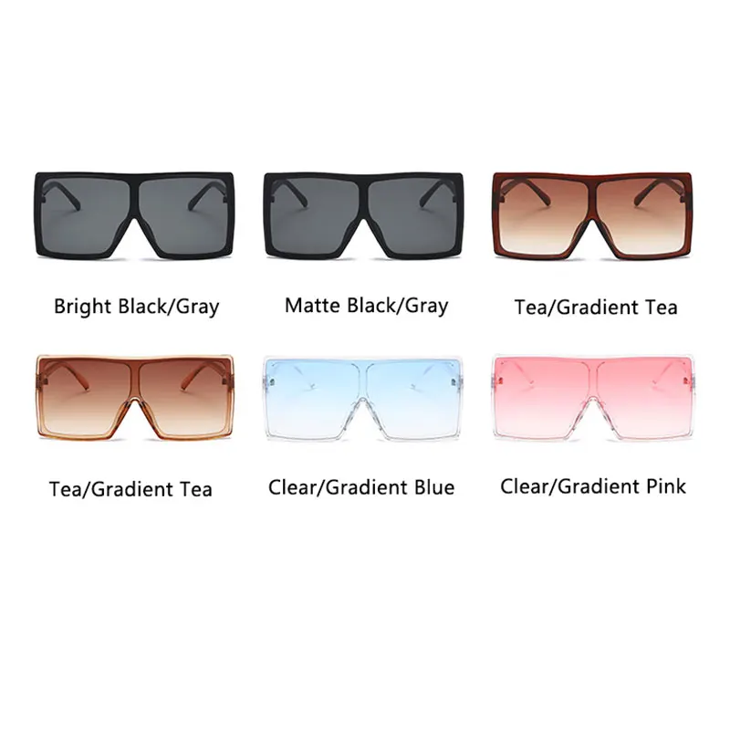 Prevelik Kvadratnih ženska sončna Očala Velik Okvir En Objektiv Plastičnih Ščit sončna Očala Za Moške Ulica Odtenki Očala lunette letnik