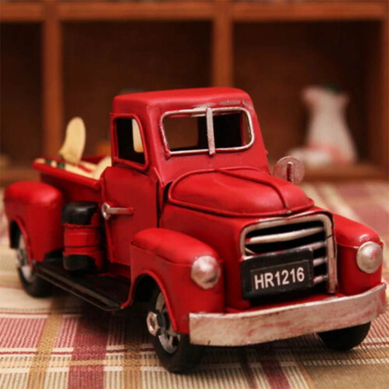 Vintage Kovinski Klasično Rustikalnem Pickup Tovornjak Božično Drevo Home Office Dekor Počitnice DIY Okraski Otroci Igrače Božična Darila