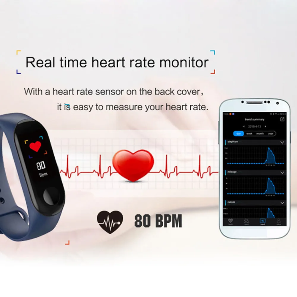 Pametna Zapestnica Pas 3 Fitnes Tracker Manšeta Srčni Utrip Dejavnosti Smartband Elektronika Pametno Gledati Športne Ure