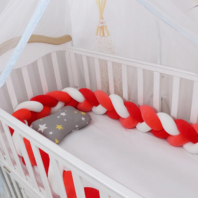 Dolžine 3 m nordijska otroška soba Vozel Pletenic Blazino otroška soba dekor otroška posteljica odbijača kit de berço Soba Dekor