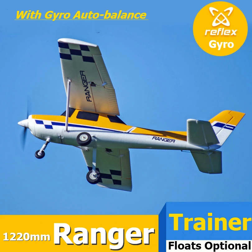 FMS RC Letalo Letalo 1220mm Ranger Trener 3S 4CH z Reflex Žiro Let Krmilnik Auto-bilanca Model Hobi Zrakoplova Avion