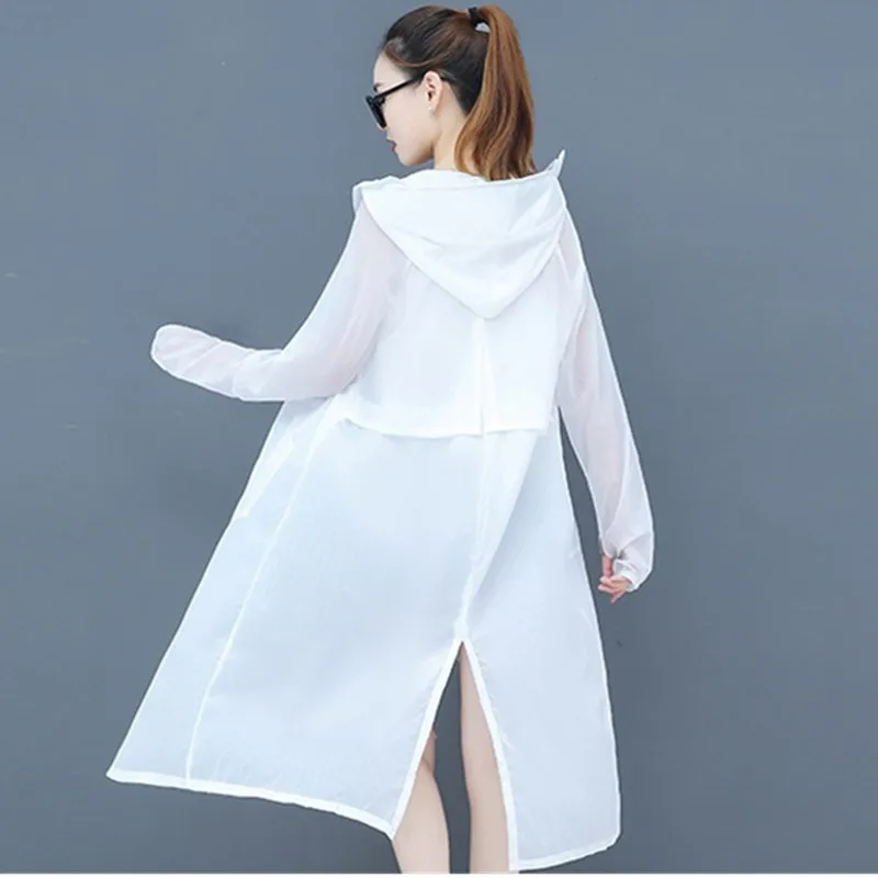 UHYTGF Ženska poletna jakna Dihanje Anti-UV tanko zaščito pred Soncem oblačila Hooded dolgo Windbreaker suknjič Ženska Plus velikost vrh 91