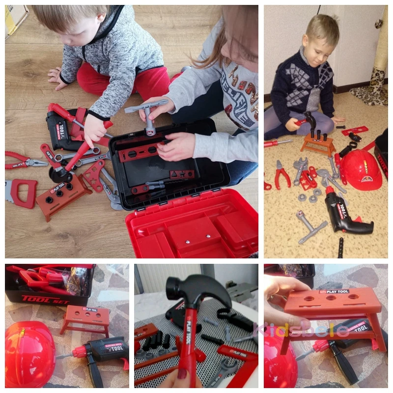 Otroci Toolbox Kit Izobraževalne Igrače, Simulacijska Orodja Za Popravilo Igrač Vaja Plastičnih Igra, Učenje Inženiring Puzzle Igrače, Darila Za Boy