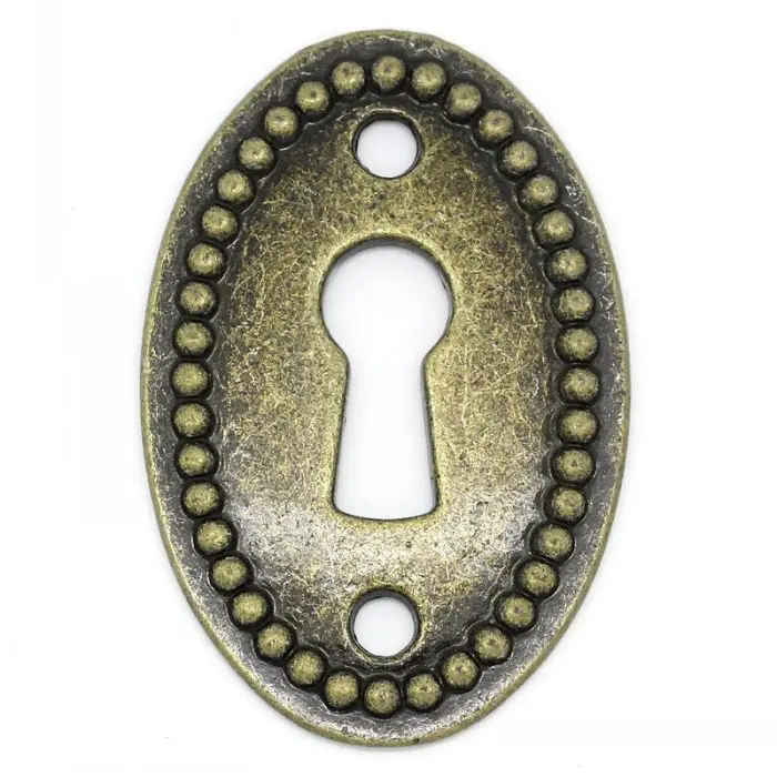 DoreenBeads Priključki Ugotovitve Ovalne Antično Bronasto Ključavnična Luknja Vzorec Vklesan 3.7x2.5 cm,10PCs