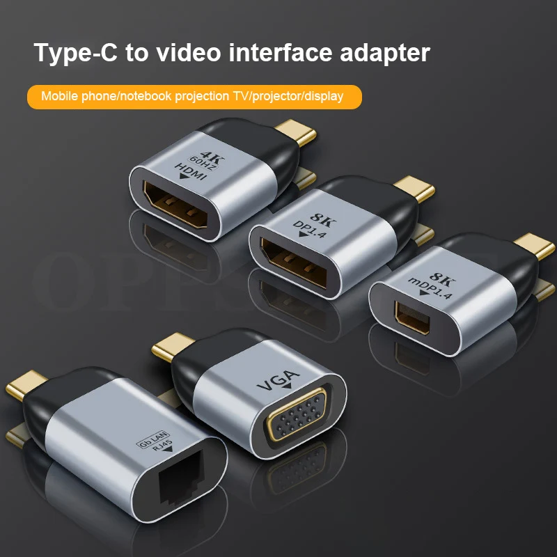 Tip-C, Video Interfance Adapter Za Huawei Samsung S20 10 USBC Za Hdmi Vga DP RJ45 mini DP Video Pretvornik Za Leptop Tablet