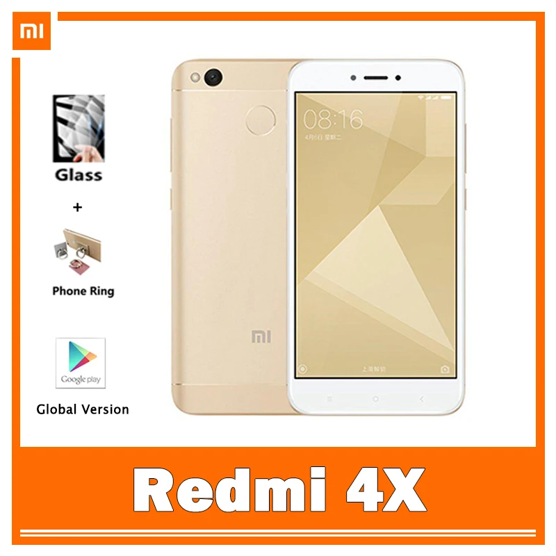 Xiaomi Redmi 4X Globalni Rom 4g 64 g Pametni telefon Za Starega Človeka, 1280 x 720 slikovnih Pik HD Zaslon Snapdragon 435 Uporablja