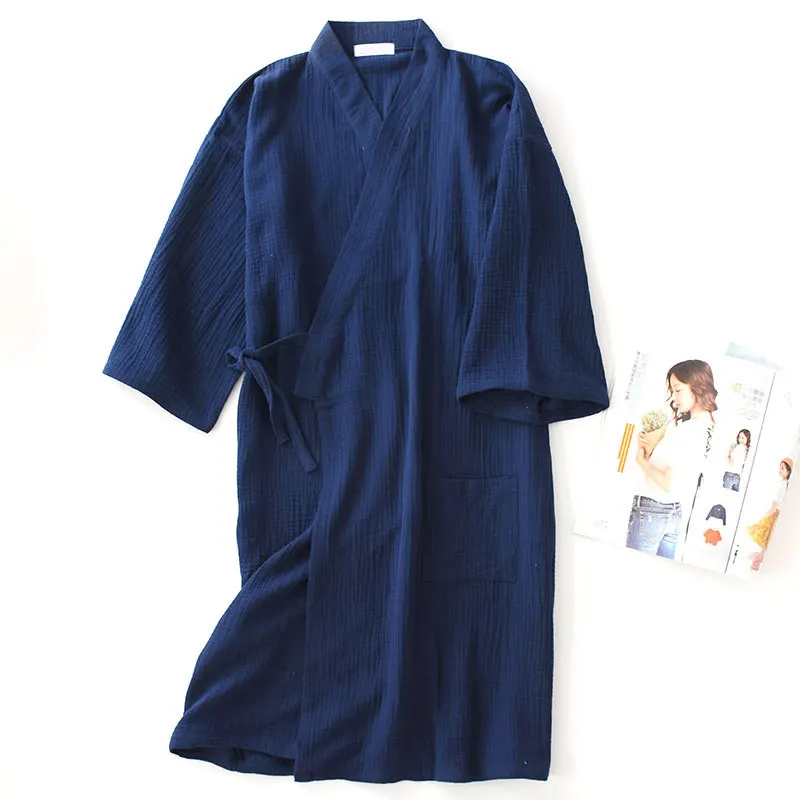 Jeseni Bombažne Krep Dvojno Gazo Japonski Kimono Plašč Ženska Oblačilih Sleepwear Nekaj Hišna Obleke Dolgo Poroko Pižami