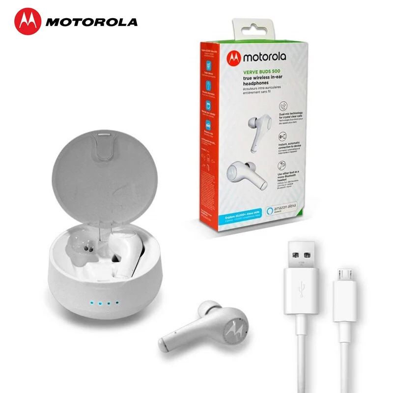 Motorola Verve Brsti 500 Šport Slušalke Slušalke Pravi Brezžični Bluetooth V Uho Mini Obeh Straneh Črne