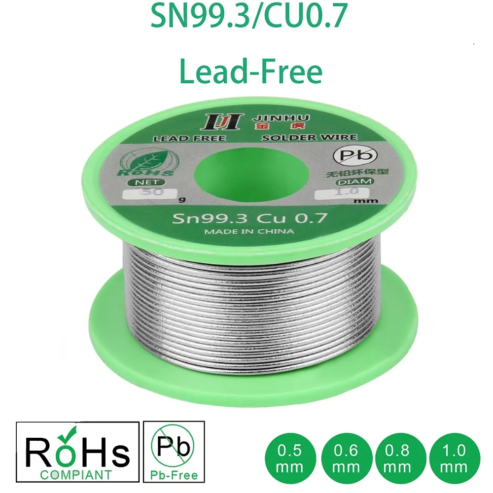 50 g Lead-free Spajkalna Žica (za 0,5-1,0 mm Neosvinčenega Vodi Brezplačno Kolofonije Jedra za Električne Spojke RoHs