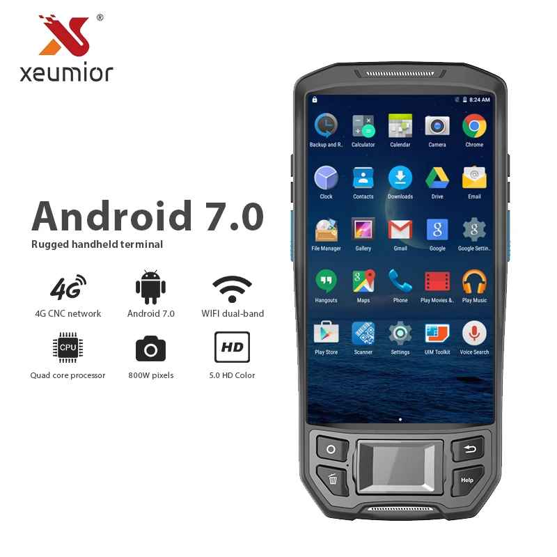 5 Palčni Industrijski Android Krepak Data Collector Terminal Brezžično tehnologijo NFC Wifi Bralnik Črtnih kod UHF RFID PDA optični bralnik s čitalcem Prstnih
