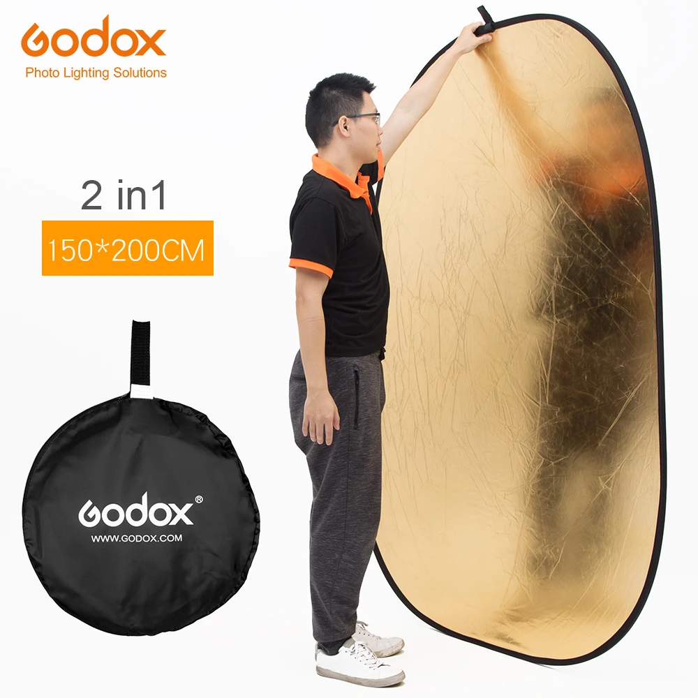 Godox 150*200 cm 2 v 1 Zlato in Srebro Prenosni Fotografija Reflektor Odbor Upogljivi za studijskega Reflektor
