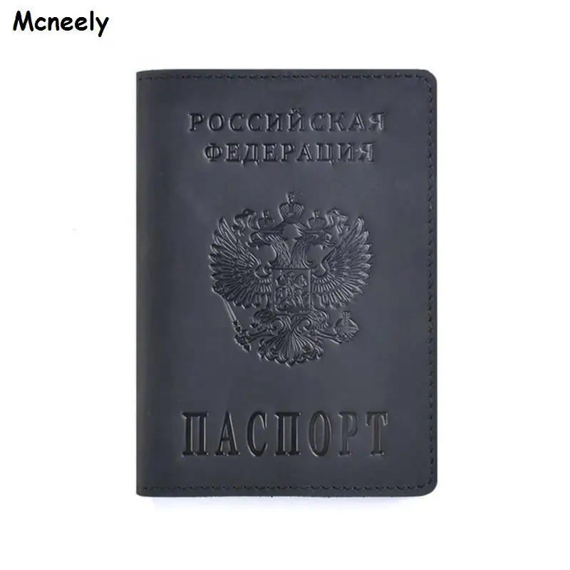Vroče Pravega Usnja Potni list Kritje za Rusija Trdno ID&Imetnik Kreditne Kartice Podjetja Potni list Primeru Unisex Potovalne Denarnice Primeru