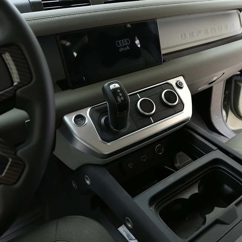 Auto Dodatki ABS chrome Za Land Rover Defender 110 130 sredinski Konzoli, klimatska Naprava v Načinu Gumb Okvir nalepke avto blaga
