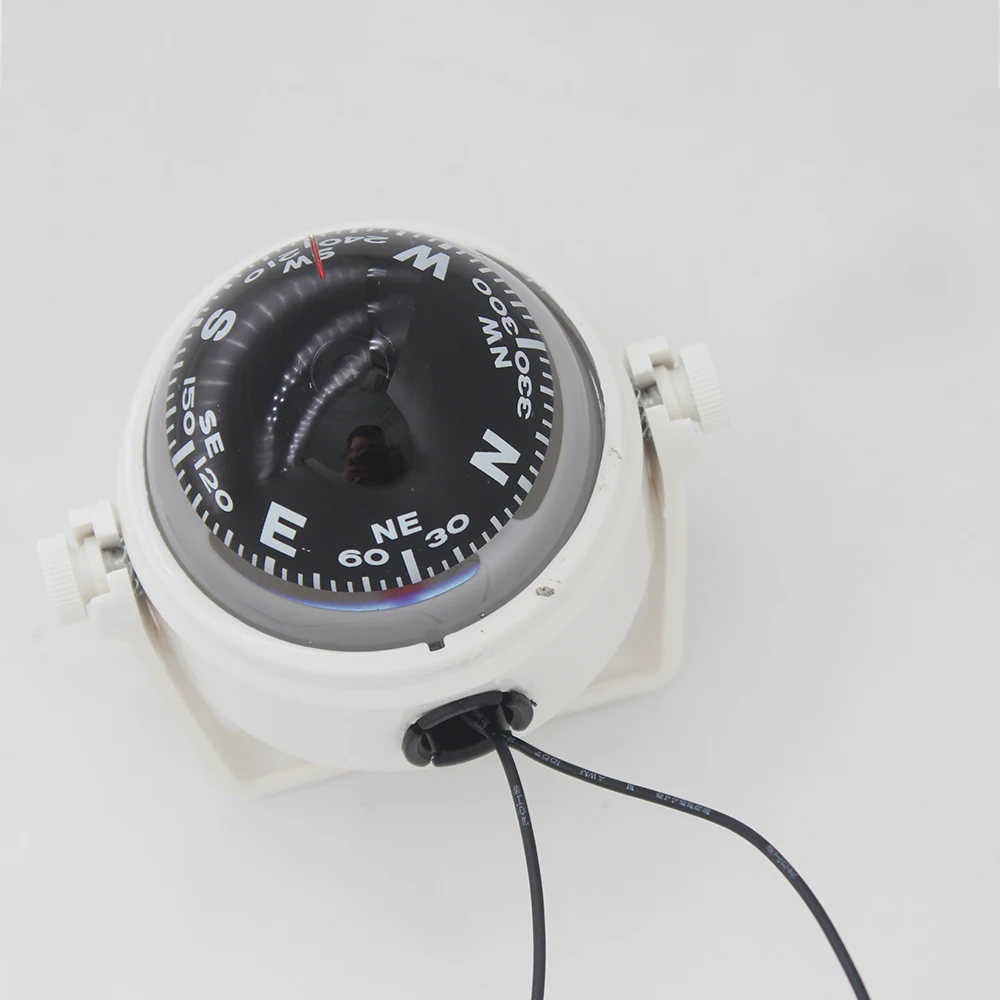 Bela/Črna Ohišja Morskih Navigacija Kompas wiht LED Nočna Lučka za Jadro Ladje Čoln Jahta 12V