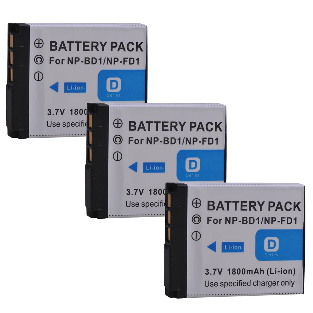 3Pcs NP-BD1 NP BD1 NP-FD1 Baterija za Sony Cybershot DSC-T2 DSC-G3 DSC-T70 DSC-T75 DSC-T77 DSC-T200 T300 T500 DSC-T700 T90 T900