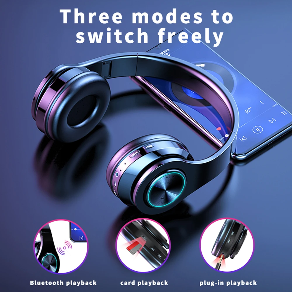 T6 Brezžične Slušalke Bluetooth 5.0 Zložljive Slušalke Stereo Slušalke Gaming Čepkov Z Mikrofonom Za PC Mobilni telefon