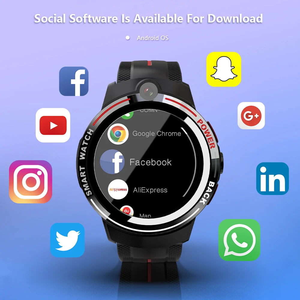 Lokmat Čas Android Smart Watch 1.39 palčni AMOLED Zaslon, Dual Camera AI Face Unlock Wifi Video Klic Omrežju 4G, Snemljiv Trak