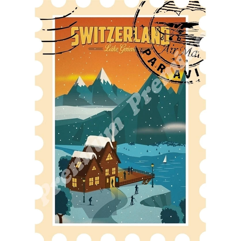 Švica spominek magnet letnik turistični plakat