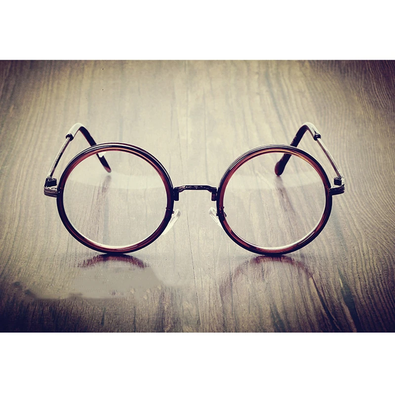 OLNYLO Retro Krog Žensk Eyeglass Okvir Jasno Objektiv Kratkovidnost Očala Okvirji Moških Pregleden Optični Recept Eye Glasses