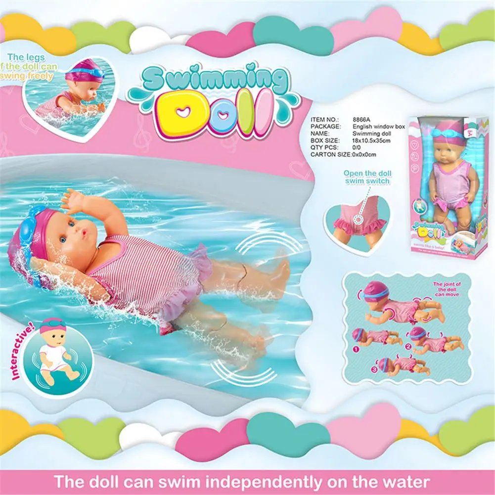 Nepremočljiva Plavanje Lutka Otrok Igrača za Dekleta, plavanje vode lutka električni Lutke skupno premično Lutke Najboljše Darilo Igrača Božično darilo