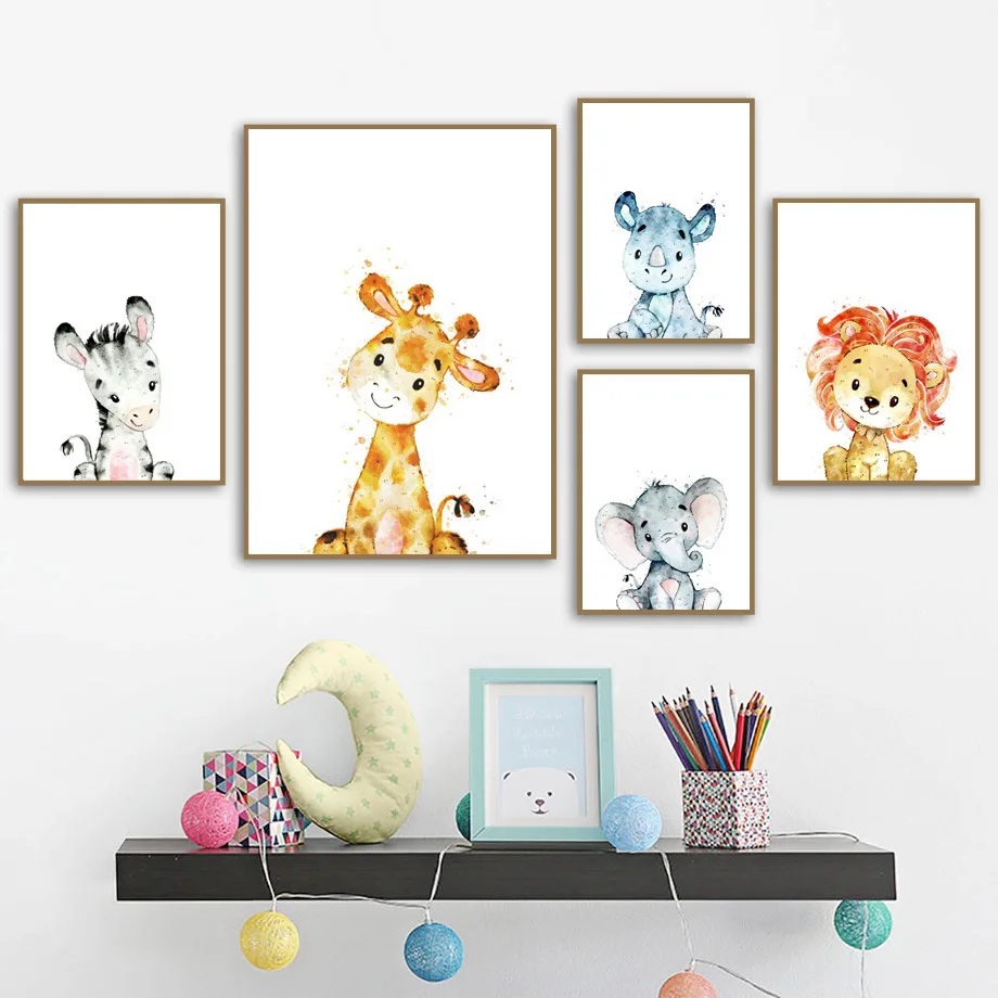 Diy Diamond Vezenje Lev, Žirafa, Zebra Slon Wall Art Vrtec Diamond Slikarstvo Živali Stenske Slike Baby Otroci Soba Dekor