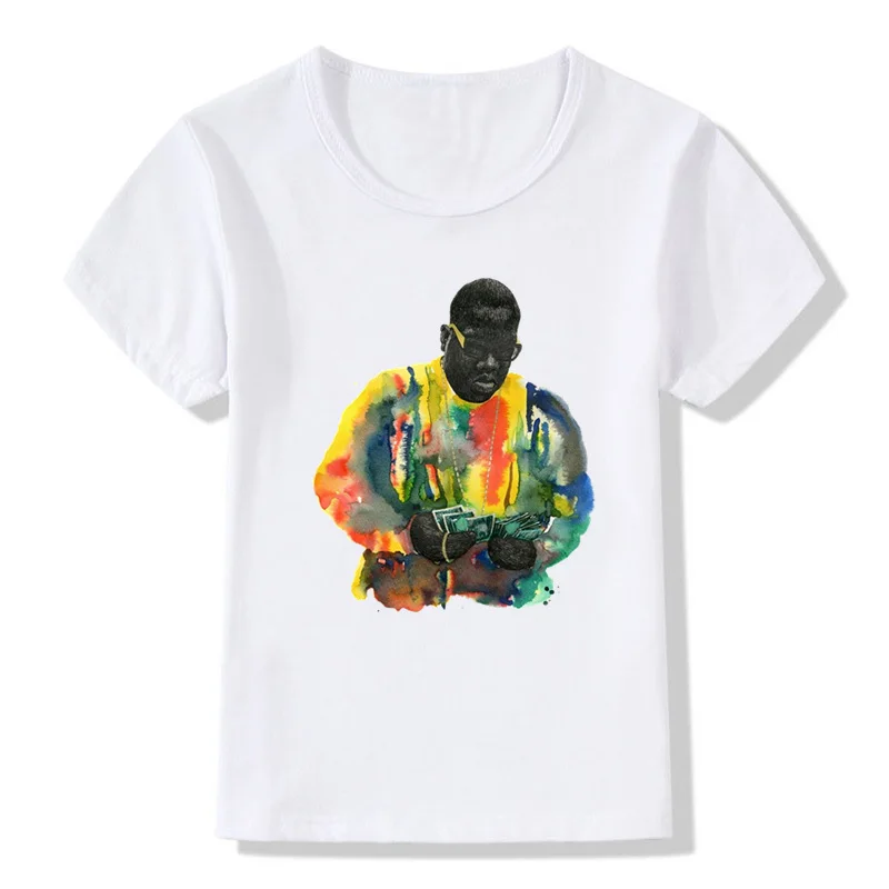 Fantje Hip Hop Razvpiti B. I. G Biggie Smalls Print majica s kratkimi rokavi Otroci Oblačila Baby Dekleta, Vrhovi Otroci Poletje T-shirt,HKP4079