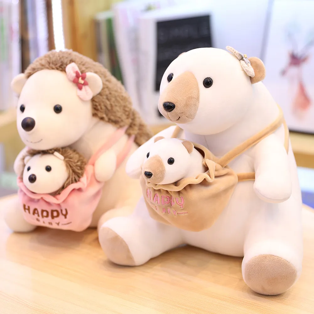 25 cm srčkan pet mati in otrok polnjene živali igrača jež polarni medved gedit kenguru doma otroke lutka, lutka blazino rojstni dan gi