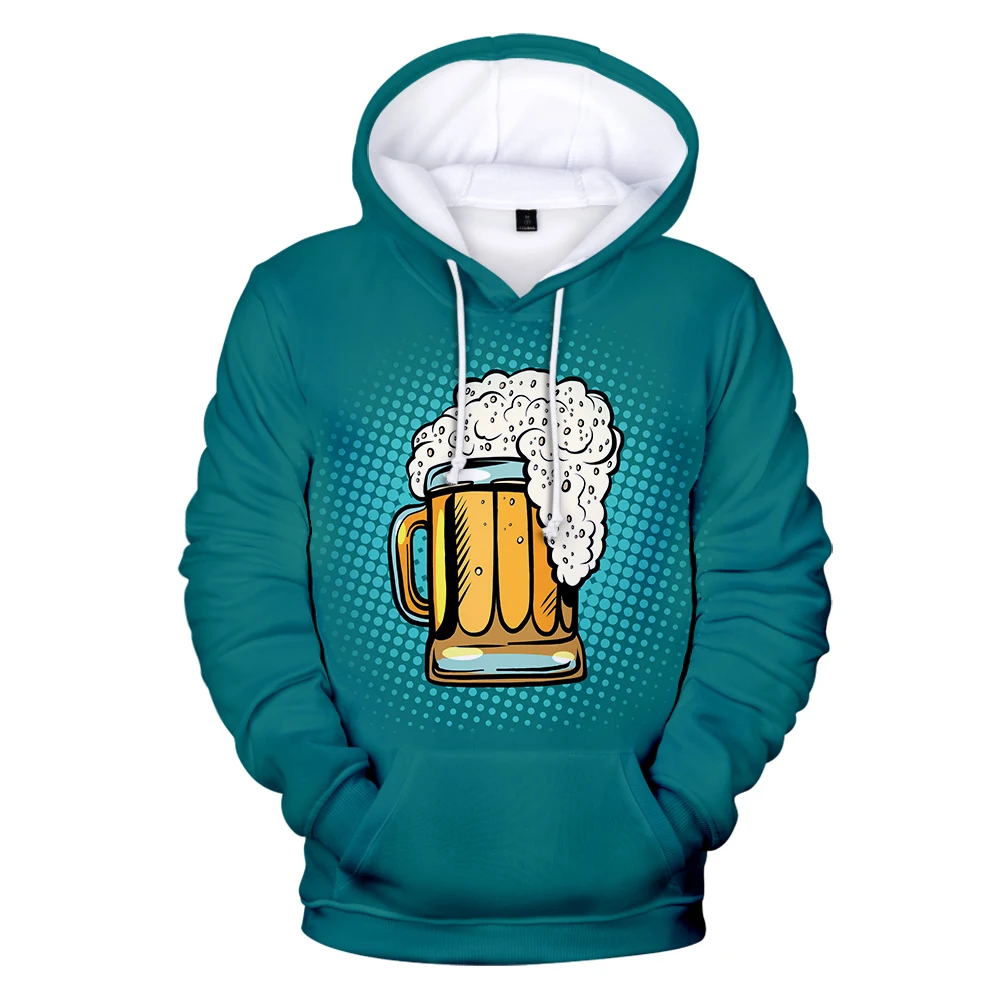 2019 Najnovejše klasični tisk Pivo 3D Hoodies Moški Ženske Jeseni Mode Priložnostne Priljubljena Sweatshirts 3D Tiskanja Pivo Moški pulover s kapuco Oblačila