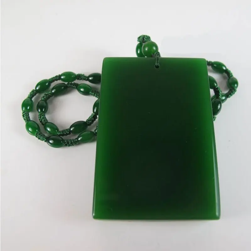 KYSZDL Naravnih Hetian kamen zelenega kamna zeleni kamen, ogrlico, obesek obesek Božični kartice ženski pulover verige