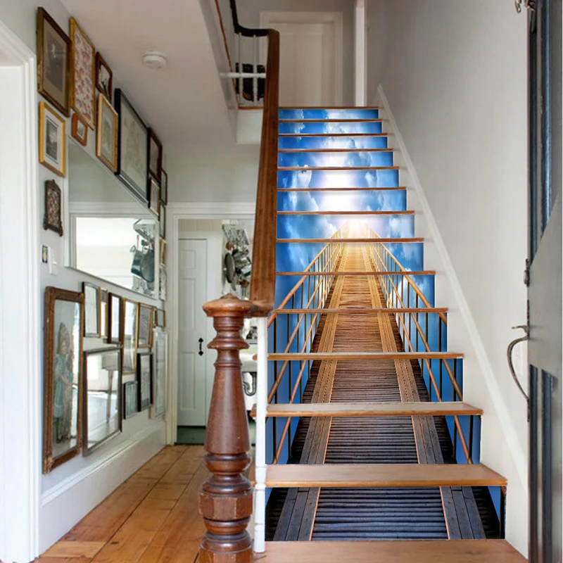 PVC ozadje lestev krajine preprost 13 kosov DIY stopnice nalepke, korak nalepke, stenske nalepke