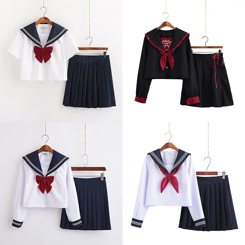 Bela Šoli Obleke Lady Jk Uniforme Mornar, Ki Bo Ustrezala Japonski Anime Šolsko Uniformo Za Dekleta Srednješolci, Nabrano Krilo
