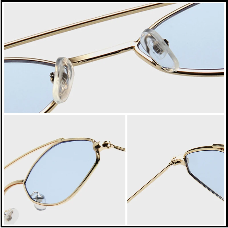 HOOBAN Nov Poligon sončna Očala Ženske blagovne Znamke, Oblikovanje Majhnih Rhombus Ženska Očala Moda Dvojno Most Očala UV400