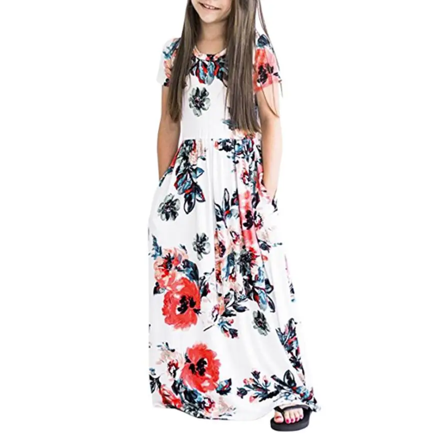 TELOTUNY 2020 Poletje Otroci dekle Cvet obleke Moda Malčke Baby Dekle, Fant Cvet Tiskanja Princesa Stranka Obleko Obleke 5.18