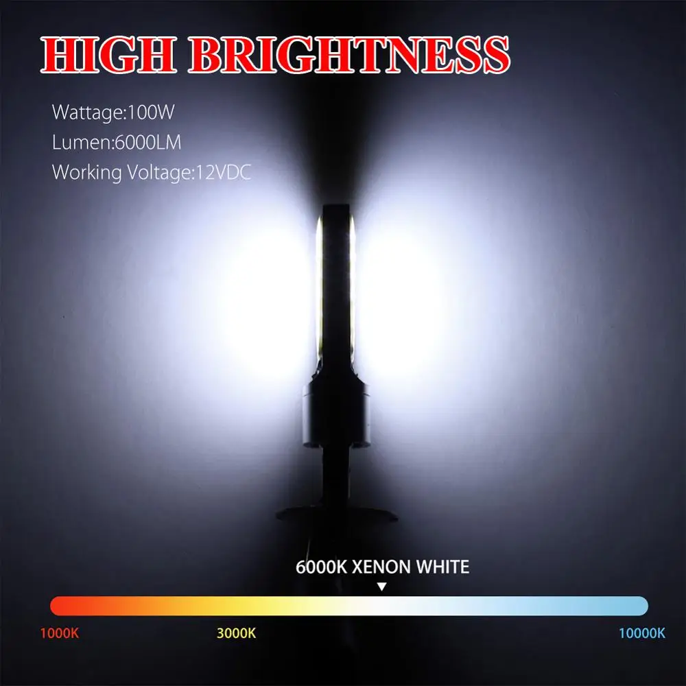 4pcs H1 LED Smerniki Visoko Nizko Žarka Svetlobe SMD 10000-12000MCD Nepremočljiva 12V smerokaze Žarnice Vozila Lučka