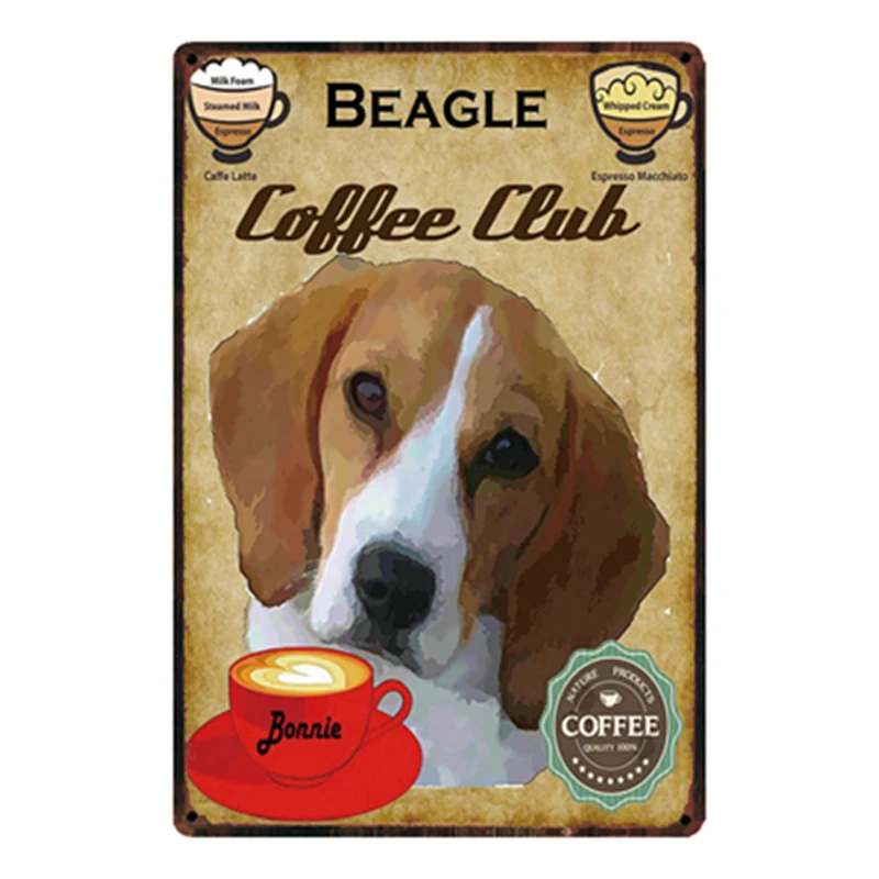 [ Kelly66 ] Beagle Psi Kovinski Znak Tin Plakat Doma Dekor Bar Steno Umetnosti Slikarstva 20*30 CM Velikost y-2036