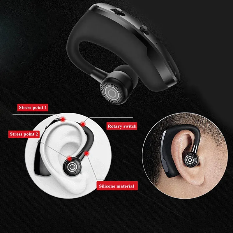 Bluetooth slušalke Z Mikrofonom V9 Podjetja Bluetooth Slušalke za Prostoročno uporabo Športnih Nepremočljiva brezžične Slušalke za Zmanjšanje Hrupa