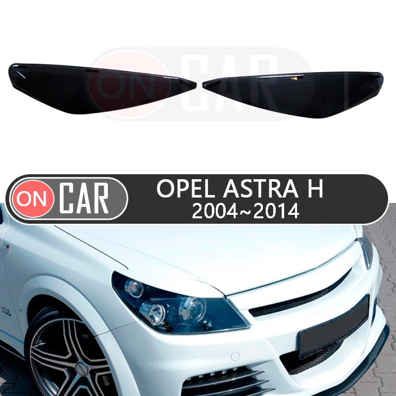 Obrvi signalne luči za Opel Astra H, 2004~trepalnice veke avto styling trim nalepke kritje obrvi okraskov dekor