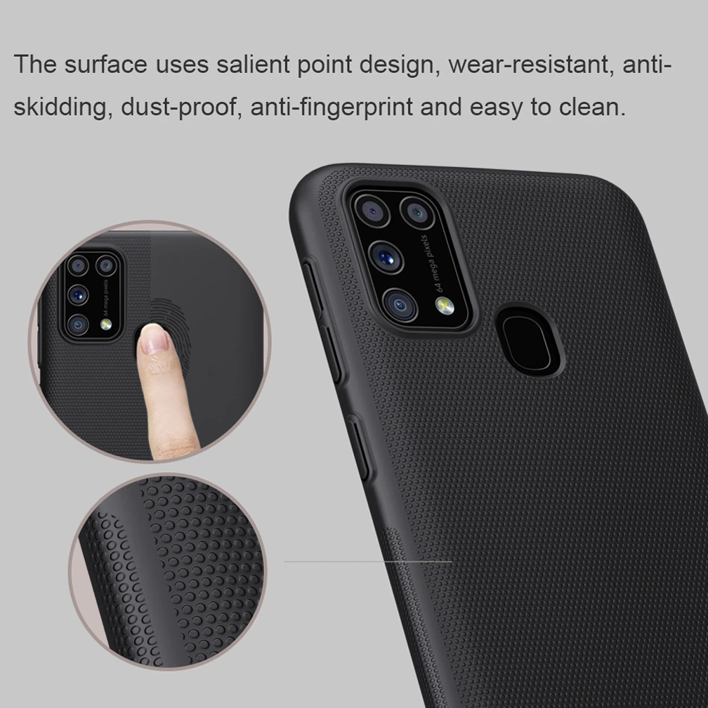 Za Samsung Galaxy M31 Primeru Nillkin Super Motnega Ščit Mat PC Trdi Zaščitnik Hrbtni Pokrovček Anti-fingerprint Primeru Telefon