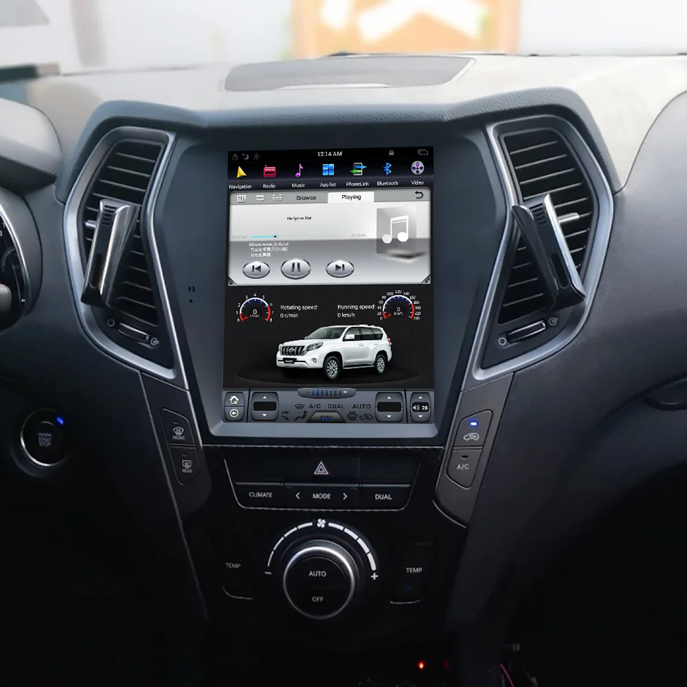 Tesla Styel Android 9 Avto DVD GPS Navigacija Za Hyundai Santa Fe IX45 obdobje 2013-2018 Auto Stereo Multimedijski Predvajalnik glavne enote diktafon